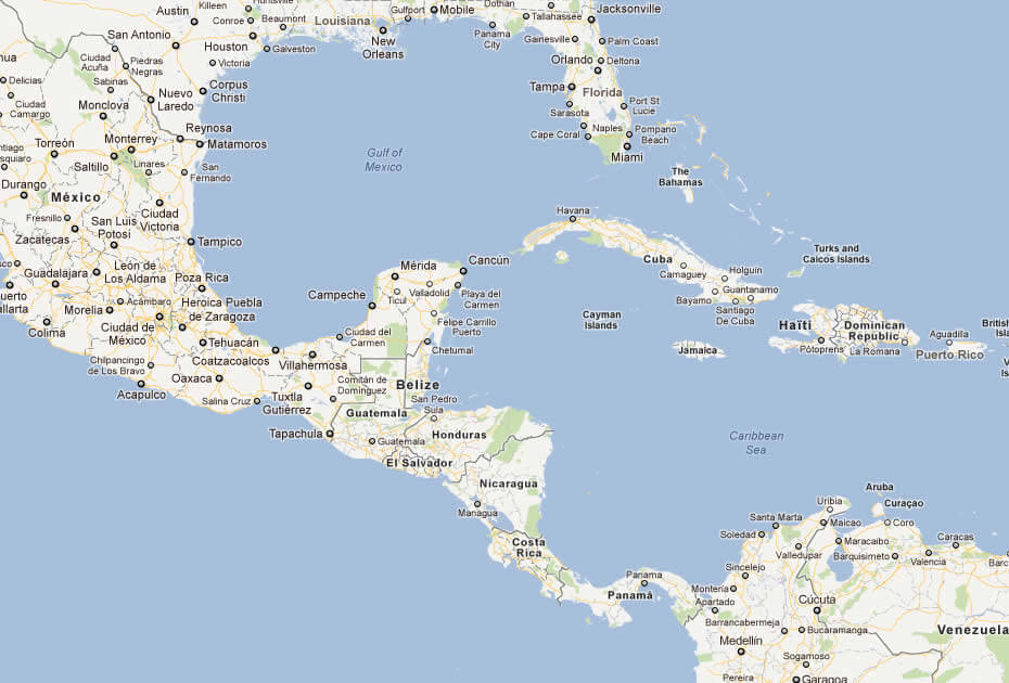 karte von belize zentral amerika